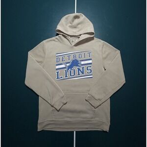 Detroit Lions Hoodie Sweatshirt Men's Medium Gray Blue NFL Football Pullover